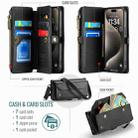 For iPhone 15 Pro Max CaseMe C36 Card Slots Zipper Wallet RFID Anti-theft Leather Phone Case(Black) - 3