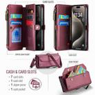 For iPhone 15 Pro Max CaseMe C36 Card Slots Zipper Wallet RFID Anti-theft Leather Phone Case(Wine Red) - 3