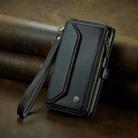 For iPhone SE 2022 / SE 2020 CaseMe C36 Card Slots Zipper Wallet RFID Anti-theft Leather Phone Case(Black) - 2