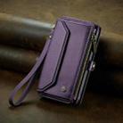 For iPhone SE 2022 / SE 2020 CaseMe C36 Card Slots Zipper Wallet RFID Anti-theft Leather Phone Case(Purple) - 2