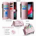 For iPhone SE 2022 / SE 2020 CaseMe C36 Card Slots Zipper Wallet RFID Anti-theft Leather Phone Case(Pink) - 3