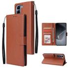 For Infinix Hot 50 5G Multifunctional Horizontal Flip Leather Phone Case with Three Card Slot(Brown) - 1