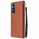 For Infinix Hot 50 5G Multifunctional Horizontal Flip Leather Phone Case with Three Card Slot(Brown) - 3