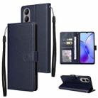 For vivo Y17s 4G Multifunctional Horizontal Flip Leather Phone Case with Three Card Slot(Navy Blue) - 1