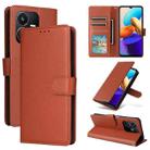 For vivo Y22s 4G / Y22 4G 2022 Multifunctional Horizontal Flip Leather Phone Case with Three Card Slot(Brown) - 1