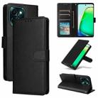 For vivo Y28 4G Multifunctional Horizontal Flip Leather Phone Case with Three Card Slot(Black) - 1