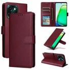 For vivo Y28 4G Multifunctional Horizontal Flip Leather Phone Case with Three Card Slot(Wine Red) - 1