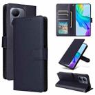 For vivo Y36 4G Global / Y78 Multifunctional Horizontal Flip Leather Phone Case with Three Card Slot(Navy Blue) - 1