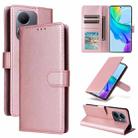 For vivo Y36 4G Global / Y78 Multifunctional Horizontal Flip Leather Phone Case with Three Card Slot(Rose Gold) - 1