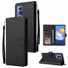 For vivo Y72 5G 3-Card Slots Multifunctional Leather Phone Case(Black) - 1