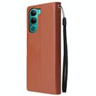 For vivo Y300 5G Global / V40 Lite 3-Card Slots Multifunctional Leather Phone Case(Brown) - 3