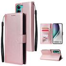 For vivo Y300 5G Global / V40 Lite 3-Card Slots Multifunctional Leather Phone Case(Rose Gold) - 1