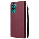For vivo Y300 5G Global / V40 Lite 3-Card Slots Multifunctional Leather Phone Case(Wine Red) - 3