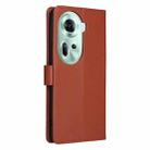 For OPPO Reno11 5G Global Multifunctional Horizontal Flip Leather Phone Case with Three Card Slot(Brown) - 3