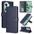 For OPPO Reno11 5G Global Multifunctional Horizontal Flip Leather Phone Case with Three Card Slot(Navy Blue) - 1