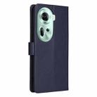 For OPPO Reno11 5G Global Multifunctional Horizontal Flip Leather Phone Case with Three Card Slot(Navy Blue) - 3