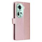 For OPPO Reno11 5G Global Multifunctional Horizontal Flip Leather Phone Case with Three Card Slot(Rose Gold) - 3