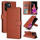 For OPPO Reno9 /9 Pro 5G 3-Card Slots Multifunctional Leather Phone Case(Brown) - 1