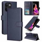 For OPPO Reno9 /9 Pro 5G Multifunctional Horizontal Flip Leather Phone Case with Three Card Slot(Navy Blue) - 1