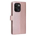 For OPPO Reno9 /9 Pro 5G Multifunctional Horizontal Flip Leather Phone Case with Three Card Slot(Rose Gold) - 3