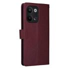 For OPPO Reno9 /9 Pro 5G 3-Card Slots Multifunctional Leather Phone Case(Wine Red) - 3