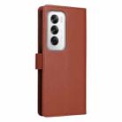 For OPPO Reno12 5G Global Multifunctional Horizontal Flip Leather Phone Case with Three Card Slot(Brown) - 3