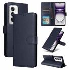 For OPPO Reno12 5G Global Multifunctional Horizontal Flip Leather Phone Case with Three Card Slot(Navy Blue) - 1