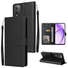 For OPPO A3 Pro 5G Global 3-Card Slots Multifunctional Leather Phone Case(Black) - 1