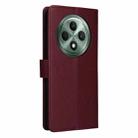 For OPPO Reno12 F 4G / 5G 3-Card Slots Multifunctional Leather Phone Case(Wine Red) - 3