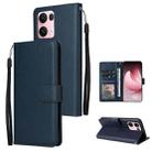 For OPPO Reno13 Pro 5G Global 3-Card Slots Multifunctional Leather Phone Case(Navy Blue) - 1