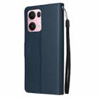 For OPPO Reno13 Pro 5G Global 3-Card Slots Multifunctional Leather Phone Case(Navy Blue) - 3