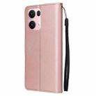 For OPPO Reno13 Pro 5G Global 3-Card Slots Multifunctional Leather Phone Case(Rose Gold) - 3