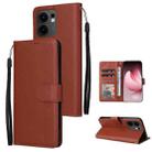 For OPPO Reno13 F 4G / 5G 3-Card Slots Multifunctional Leather Phone Case(Brown) - 1