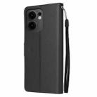For OPPO Reno13 F 4G / 5G 3-Card Slots Multifunctional Leather Phone Case(Black) - 3