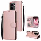 For OPPO Reno13 F 4G / 5G 3-Card Slots Multifunctional Leather Phone Case(Rose Gold) - 1