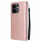 For OPPO Reno13 F 4G / 5G 3-Card Slots Multifunctional Leather Phone Case(Rose Gold) - 3