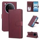 For OPPO Find X8 3-Card Slots Multifunctional Leather Phone Case(Wine Red) - 1