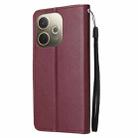 For OPPO A5 Pro 4G / 5G Global 3-Card Slots Multifunctional Leather Phone Case(Wine Red) - 3