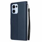For OPPO Reno13 5G Global 3-Card Slots Multifunctional Leather Phone Case(Navy Blue) - 3