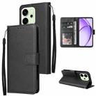 For OPPO Reno14 5G Global 3-Card Slots Multifunctional Leather Phone Case(Black) - 1