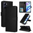 For Realme C33 Multifunctional Horizontal Flip Leather Phone Case with Three Card Slot(Black) - 1