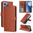 For Realme C63 4G 3-Card Slots Multifunctional Leather Phone Case(Brown) - 1