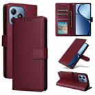 For Realme C63 4G 3-Card Slots Multifunctional Leather Phone Case(Wine Red) - 1