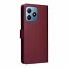 For Realme C63 4G 3-Card Slots Multifunctional Leather Phone Case(Wine Red) - 3