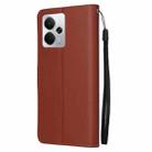 For Realme 14 5G 3-Card Slots Multifunctional Leather Phone Case(Brown) - 3