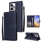 For Realme 14 5G 3-Card Slots Multifunctional Leather Phone Case(Navy Blue) - 1