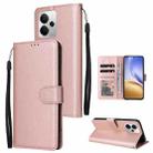 For Realme 14 5G 3-Card Slots Multifunctional Leather Phone Case(Rose Gold) - 1