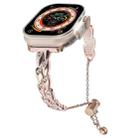 For Apple Watch Ultra 2 49mm Rhinestone Peacock Metal Bracelet Watch Band(Rose Gold) - 1