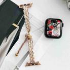 For Apple Watch Series 6 40mm Rhinestone Peacock Metal Bracelet Watch Band(Rose Gold) - 2