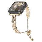 For Apple Watch Series 5 40mm Rhinestone Peacock Metal Bracelet Watch Band(Gold) - 1